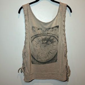 We the Free gray side ties tank top